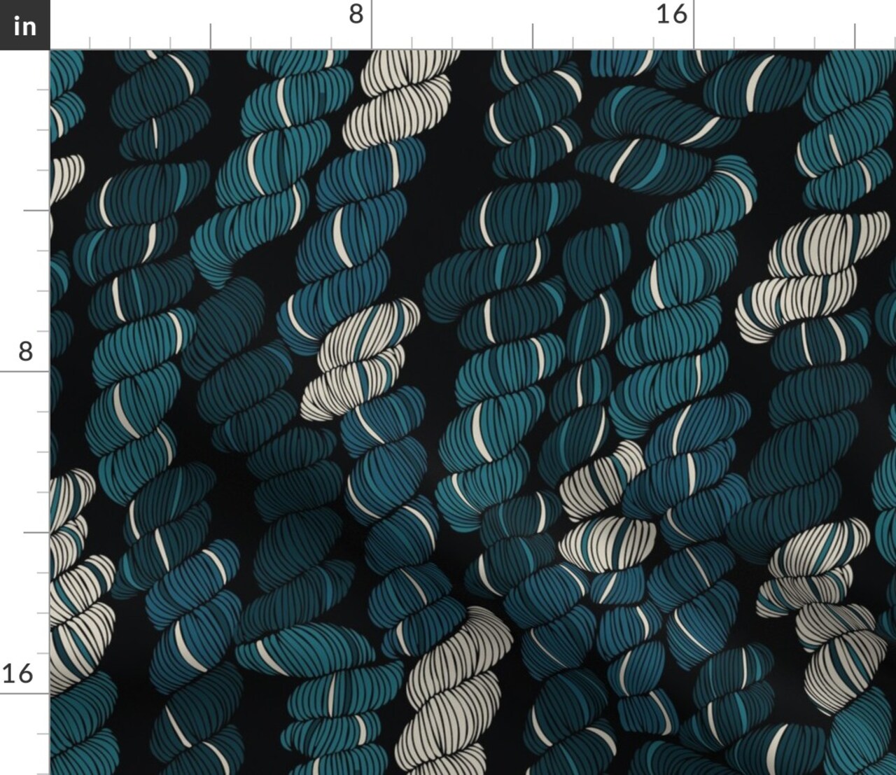 Yarn Crafts Knitting Crochet Embroidery Skeins Shades Of Blue Custom Printed Fabric by Spoonflower Various Fabrics by the Yard or Fat Quarter